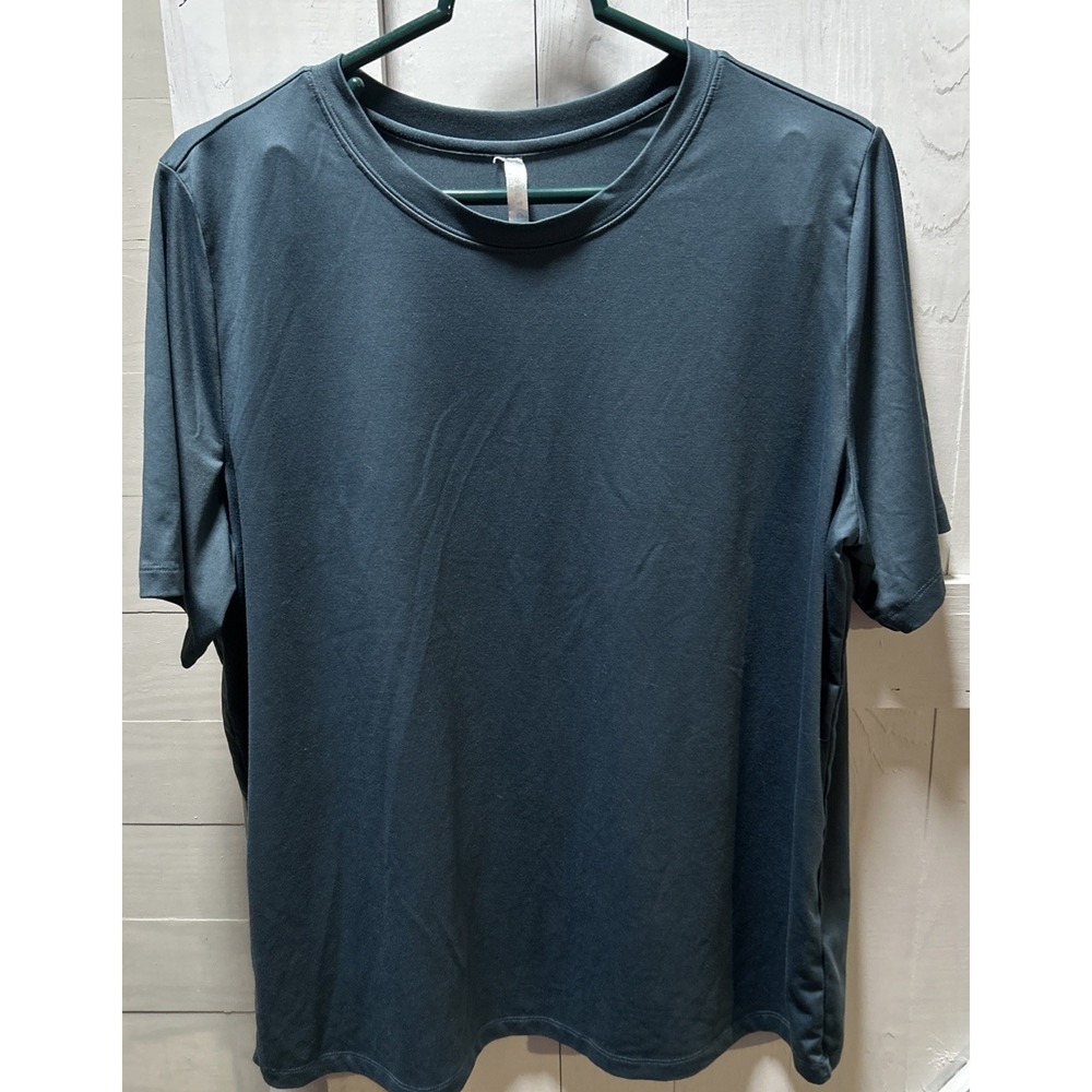Fabletics Women's Size XL Teal Short Sleeve Activewear Athletic T-Shirt Top